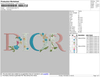 Dior Text Flowers Embroidery