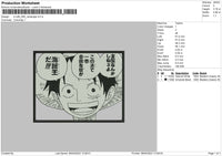 D Luffy Bw Rectangle Embroidery