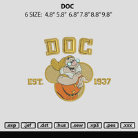 Doc Embroidery File 6 sizes