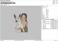 Dog And People Embroidery File 6 sizes