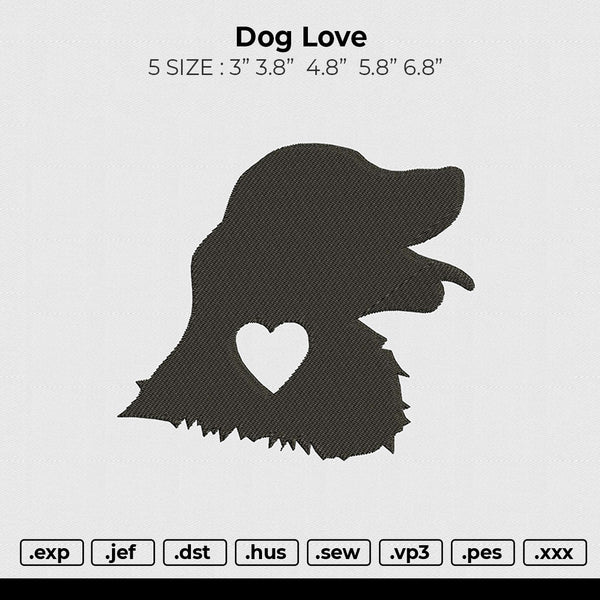 Dog love Embroidery