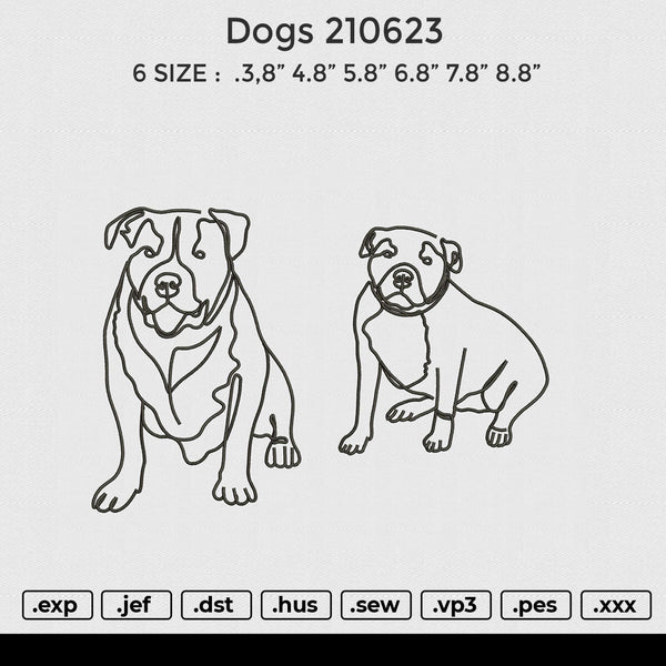 Dogs 210623 Embroidery File 6 size