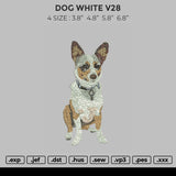 Dog white V28 Embroidery