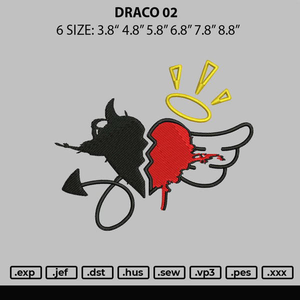 Draco 02 Embroidery File 6 sizes
