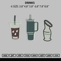 Drinks Embroidery File 6 sizes