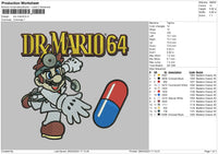 Mario Pill Embroiery