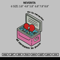 Neverita Embroidery File 6 sizes