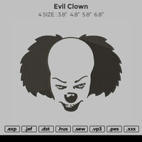 Evil Clown Embroidery