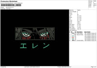 Eye Anime Embroidery File 6 sizes