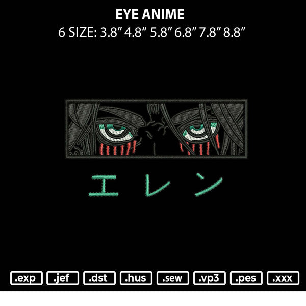 Eye Anime Embroidery File 6 sizes