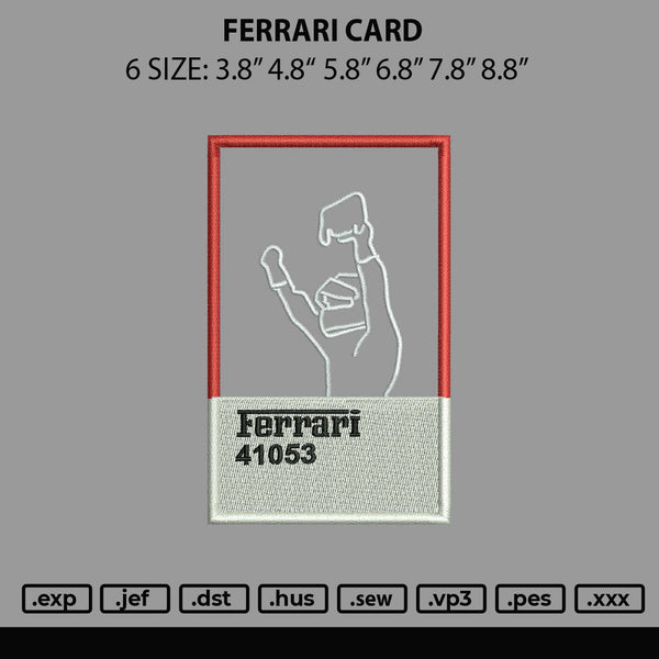Ferrari Book Embroidery File 6 sizes