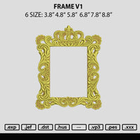 Frame V1 Embroidery File 6 sizes