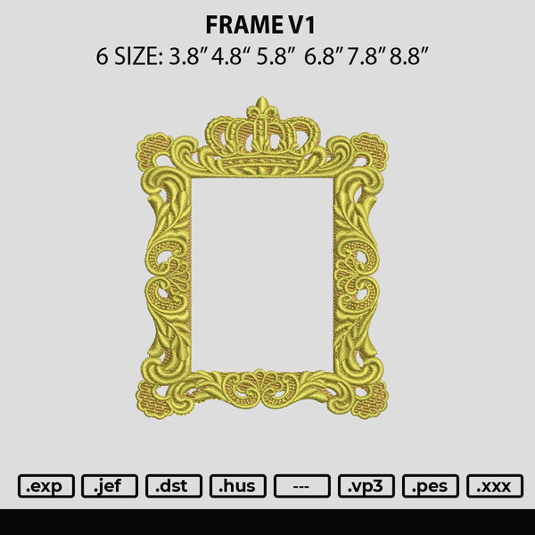 Frame V1 Embroidery File 6 sizes