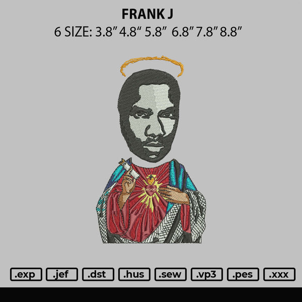 Frank J Embroidery File 6 sizes