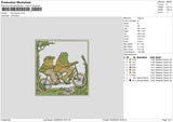 Frog Square Embroidery File 6 sizes