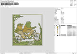 Frog Square Embroidery File 6 sizes