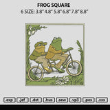 Frog Square Embroidery File 6 sizes