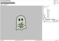 Ghost Drinking Embroidery File 6 sizes