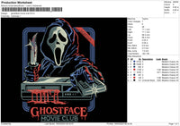 Ghostface Embroidery File 6 sizes