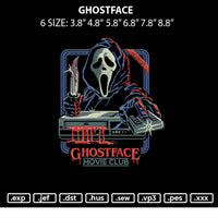 Ghostface Embroidery File 6 sizes