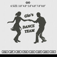 Gio Embroidery File 6 sizes