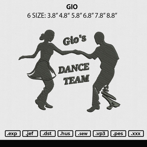 Gio Embroidery File 6 sizes