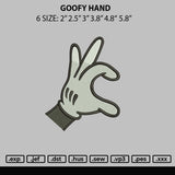Goofy Hand Embroidery File 6 sizes