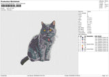 Gray Cat  Embroidery
