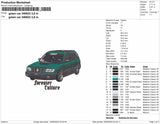 Green Car 2405 Embroidery File 6 sizes