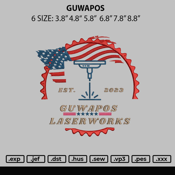 Guwapos Embroidery File 6 sizes
