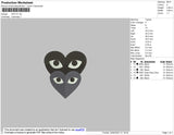 Heart Black Grey Embroidery