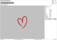 Heart Silhouette Embroidery File 6 sizes