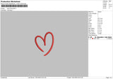 Heart Silhouette Embroidery File 6 sizes
