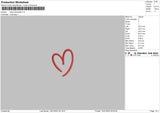 Heart Silhouette Embroidery File 6 sizes