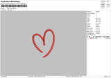 Heart Silhouette Embroidery File 6 sizes