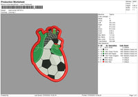 Heart Soccer Puff Embroidery File 6 sizes
