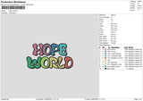 Hope World Embroidery File 6 sizes