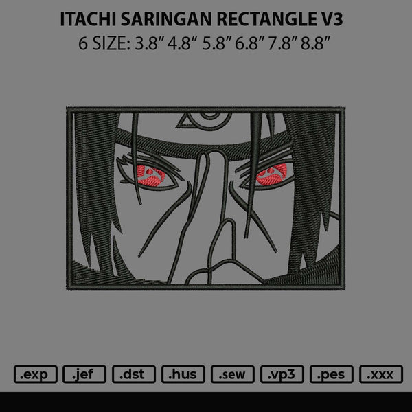 Itachi Saringan Rectangle V3 Embroidery File 6 sizes