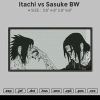 Itachi Vs Sasuke BW Embroidery