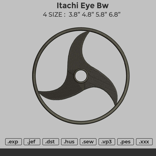 Itachi Eye Bw Embroidery
