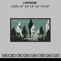 J Division Embroidery File 6 sizes