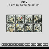 Jett V Embroidery File 6 sizes
