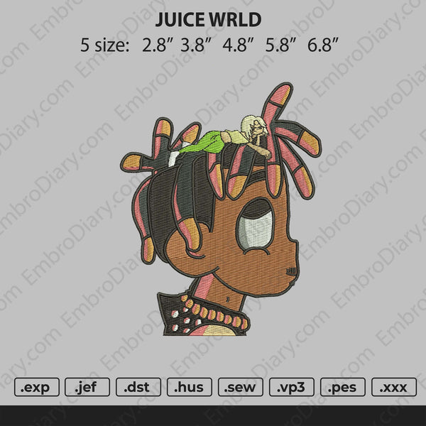 Juice Wrld Art Embroidery File 4 size – Embropedia