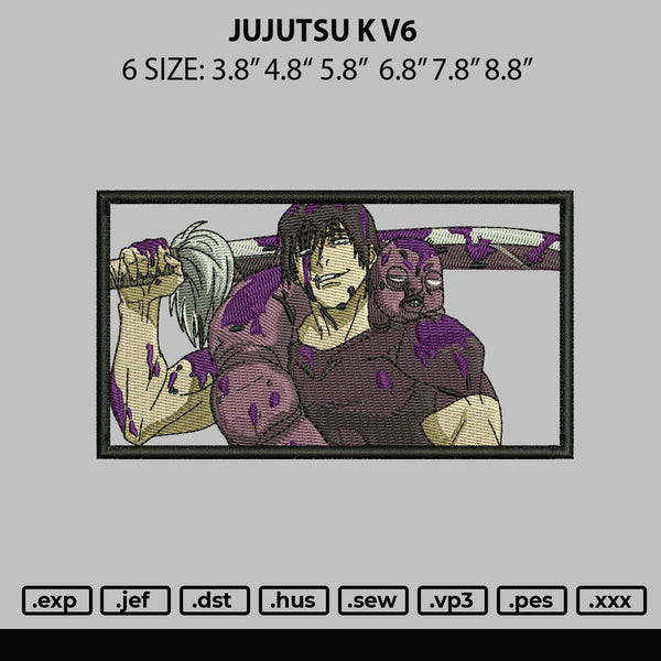 Jujutsu K V6 Embroidery File 6 Sizes