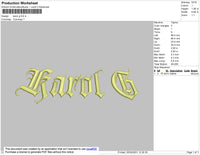 Karol G text Embroidery