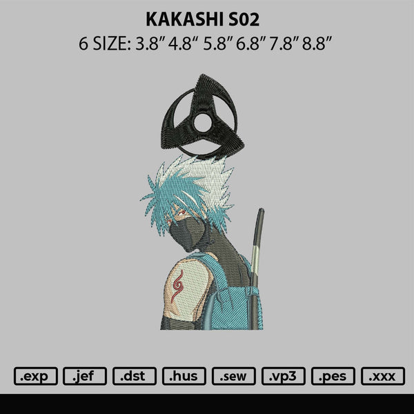 Kakashi S02 Embroidery File 6 sizes