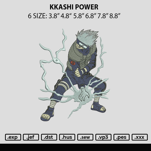 Kkashi Power Embroidery File 6 sizes