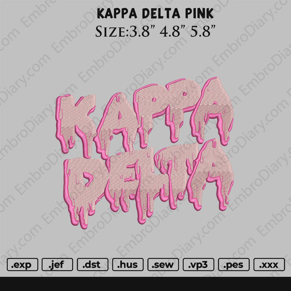 kappa delta pink Embroidery
