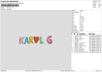 Karol Color Embroidery File 6 sizes