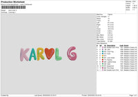 Karol Color Embroidery File 6 sizes
